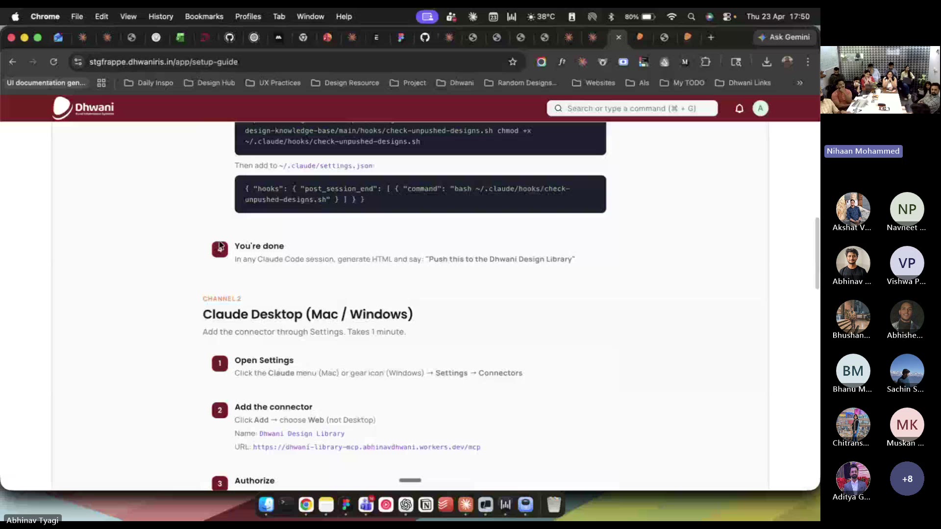 Abhinav&rsquo;s Design Library MCP setup guide — push HTML mocks to a shared design library via Claude